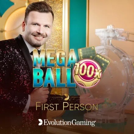 First Person Mega Ball slot logo by Evolution at XonBet Casino
